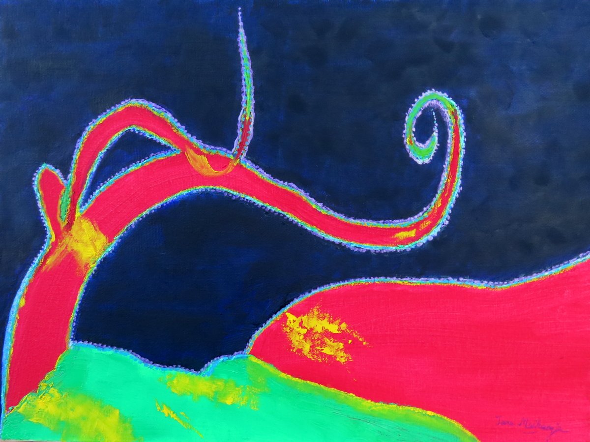 The tree on the hill.2023.Oil on canvas.40cm×30cm