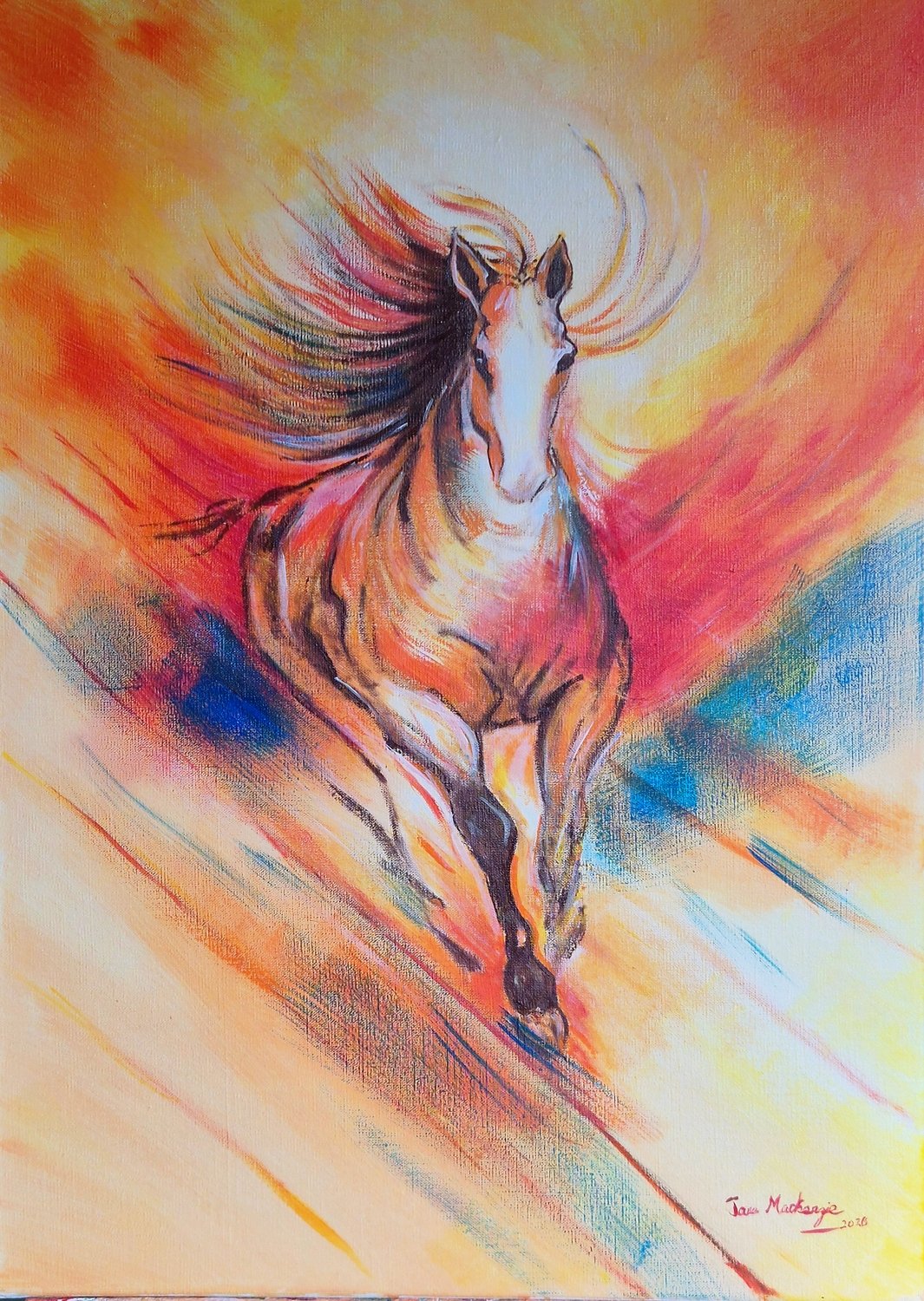 Celestial Steed Soaring.2026.Oil and acrylic.50cm×40cm