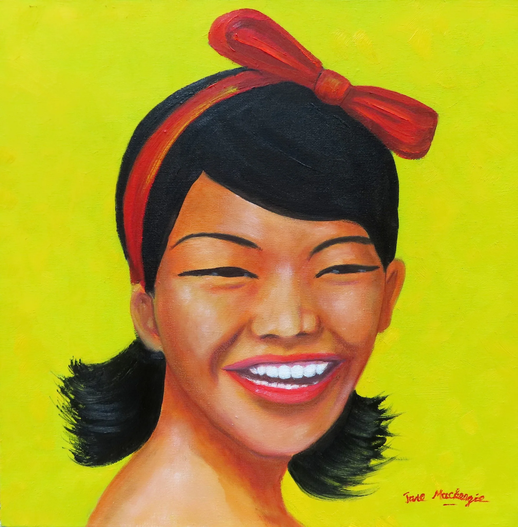 Laughing girl #1.2024.Oil on canvas.40cm×40cm