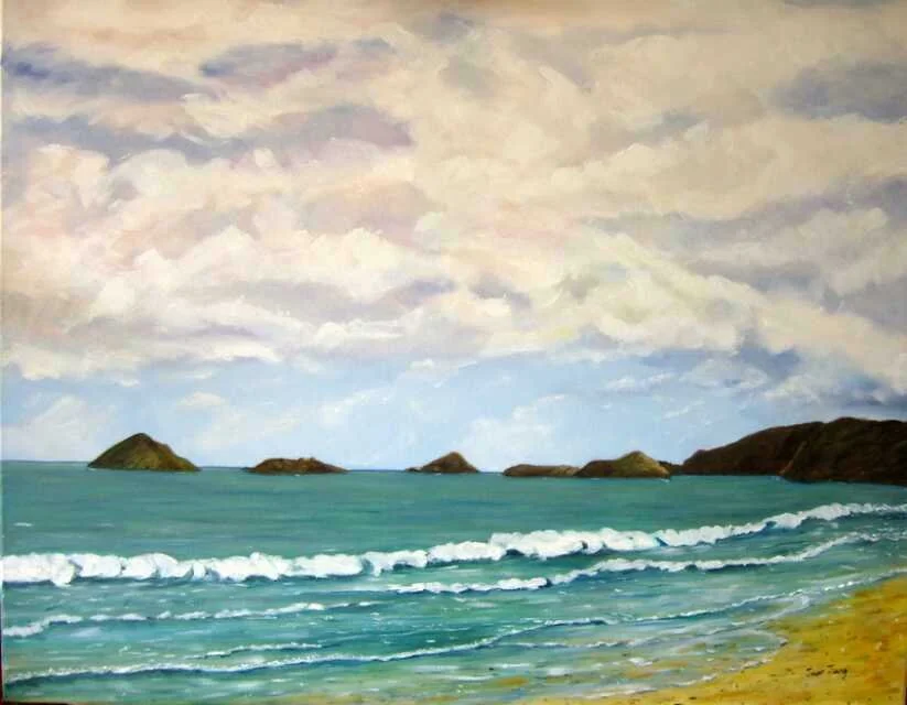 Plage Bonaparte.2013..Oil on canvas.90cm×70cm