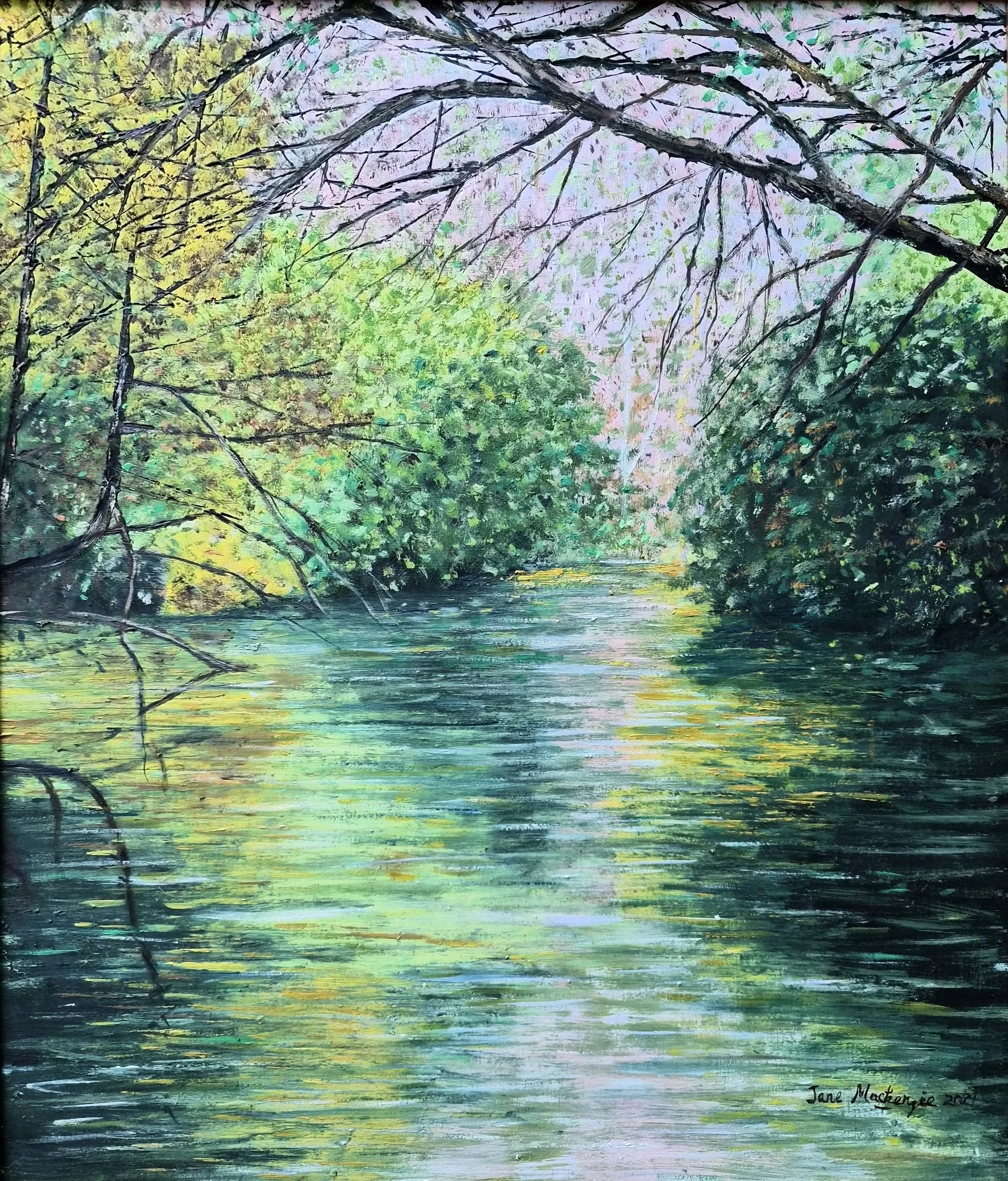 La rivière du Trieux.2023.Oil on panel. 57cm×48cm