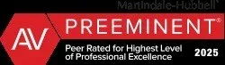 Al Vance, AV Preeminent peer rated for highest level of professional excellence, Martindale-Hubbell 2025