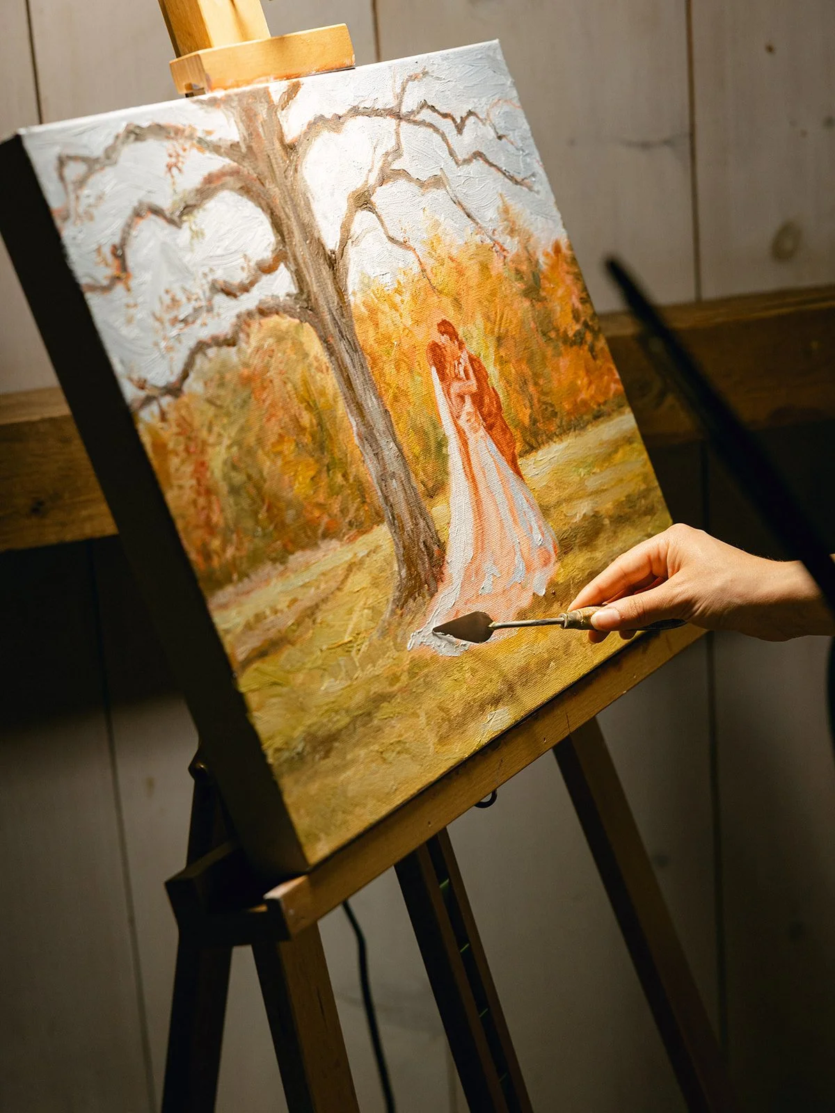 Live painting for high end weddings, T Warner Artists