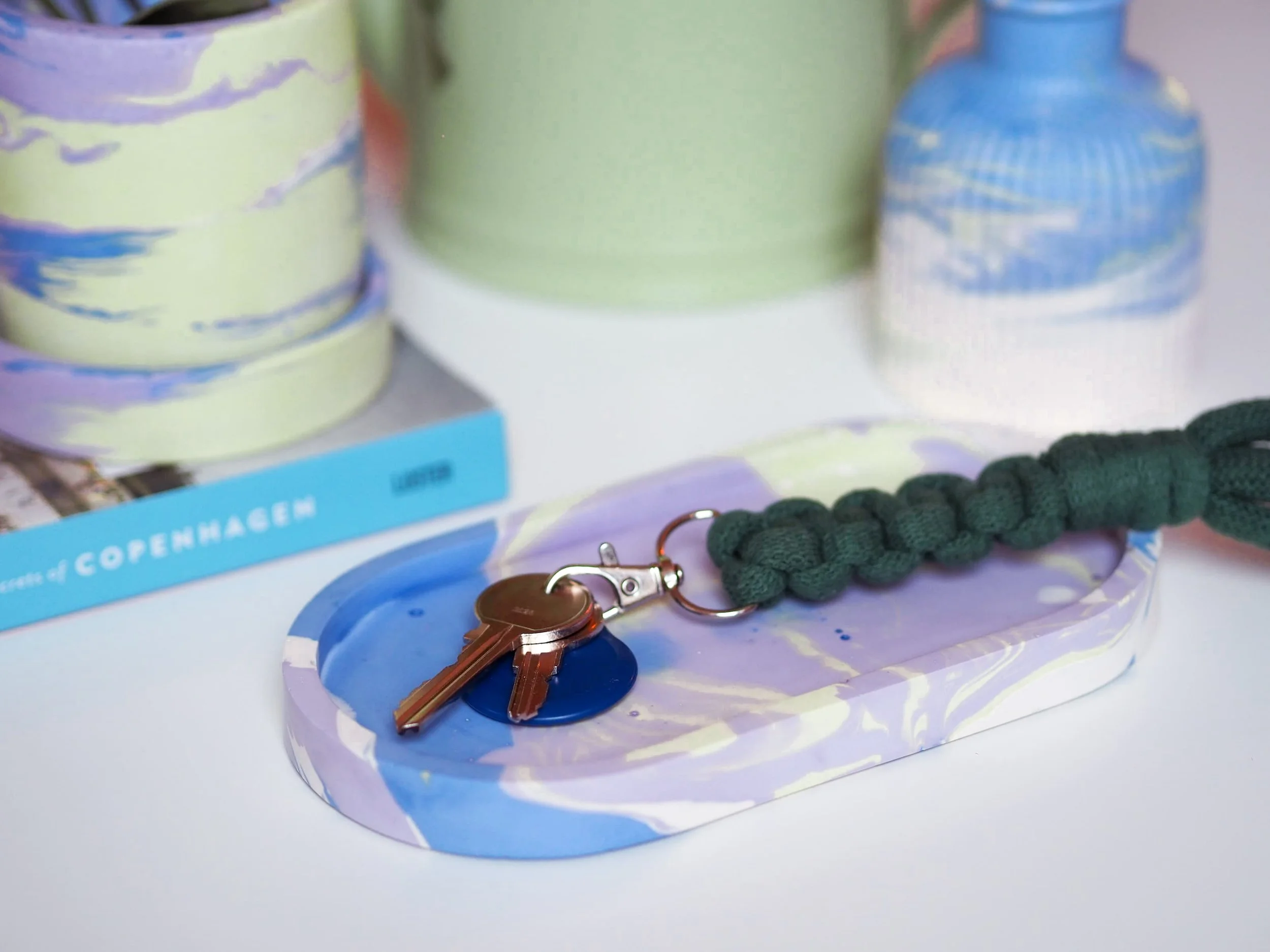 Oval Trinket Tray: Blueberry Matcha