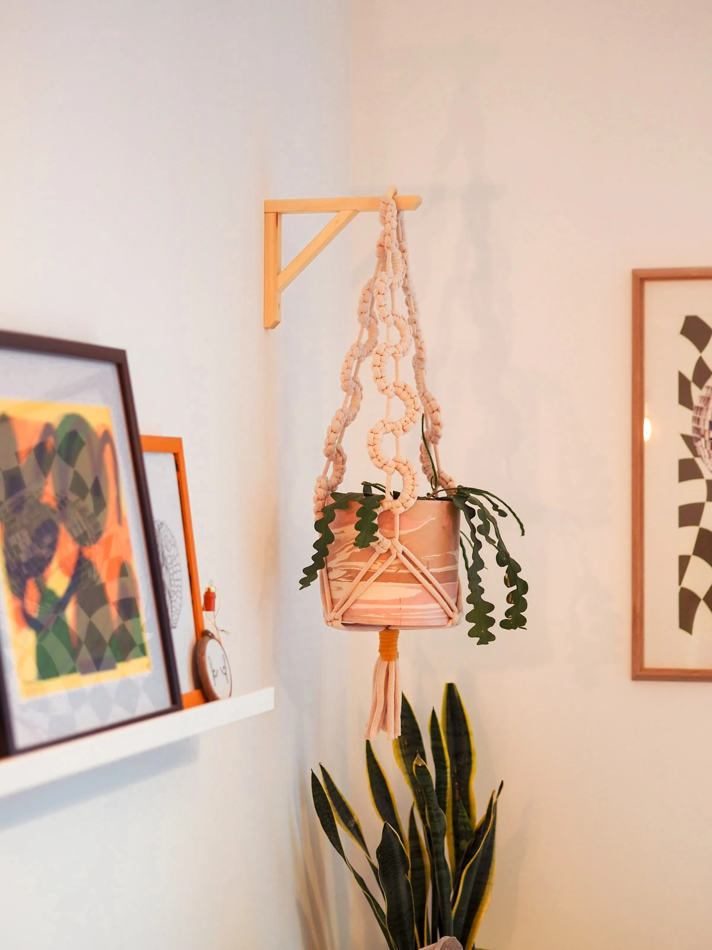 Chunky Wave Plant Hanger: Nude