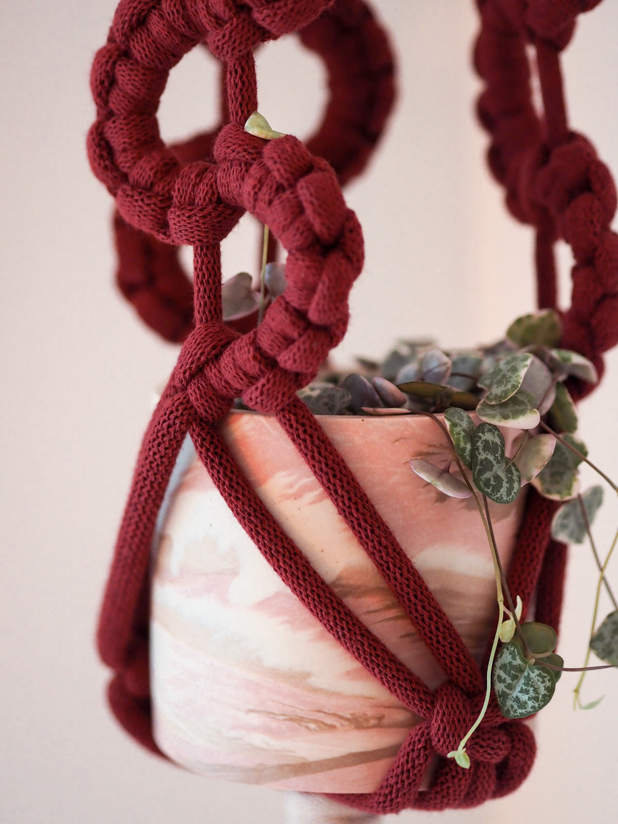 Chunky Wave Plant Hanger: Wine