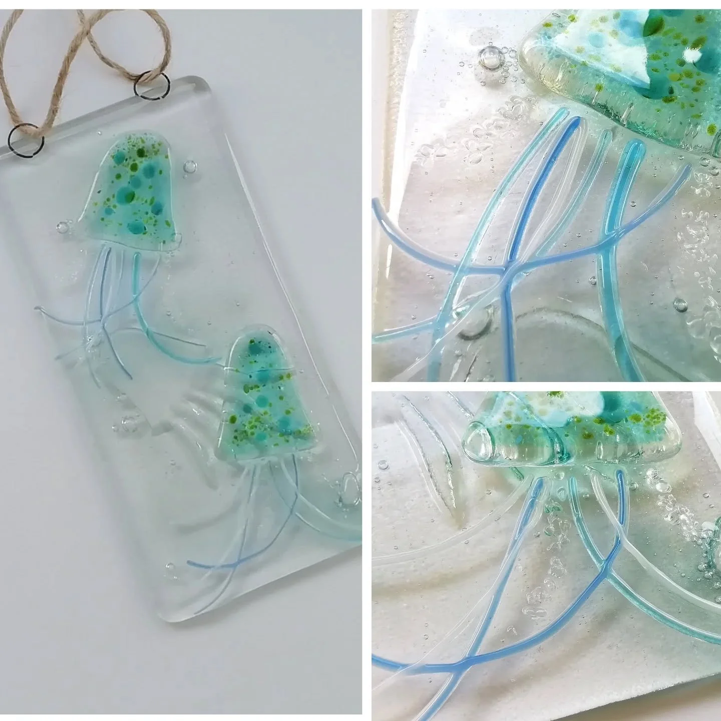 All this lovely weather is making me think of sea and sunshine! Here's some recent jelly fish!
#folksyseller 
#folksyshop 
#fusedglassart 
#jellyfish 
#sunshine