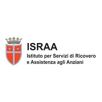 Logo dell'ISRAA, Istituto per Servizi di Ricovero e Assistenza agli Anziani, con scudo e corona.