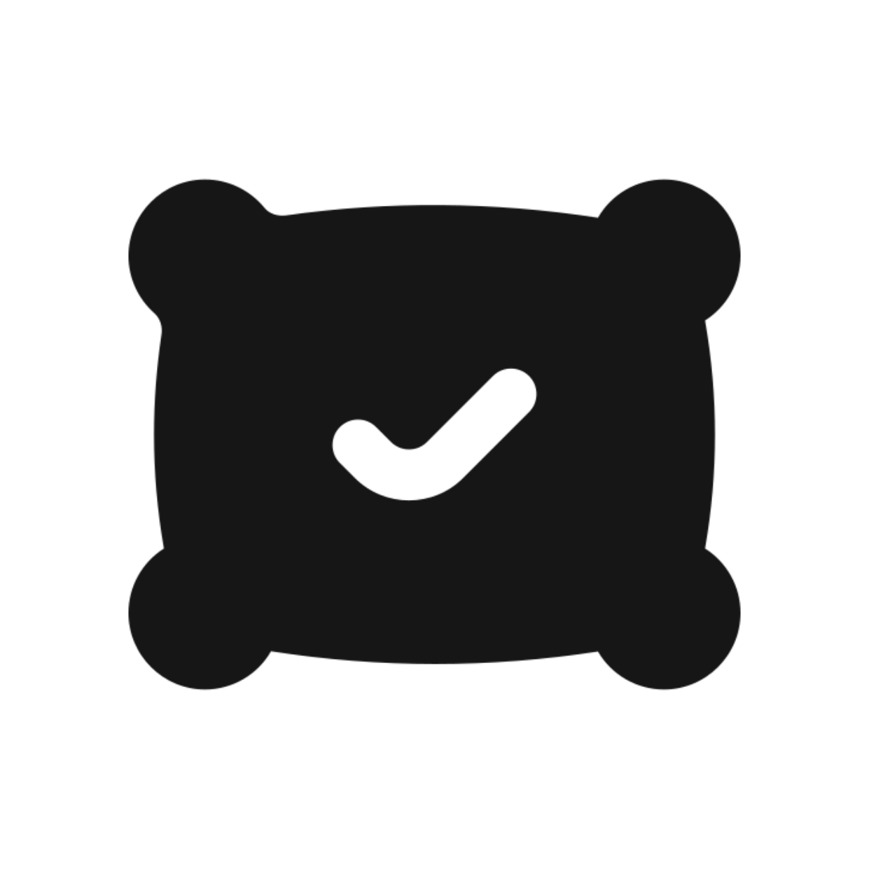 Silhouette of a bear's face with a check mark in the center.