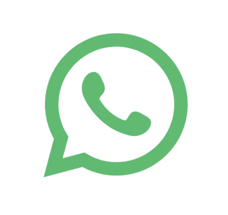 Green WhatsApp logo with a phone handset inside a speech bubble.