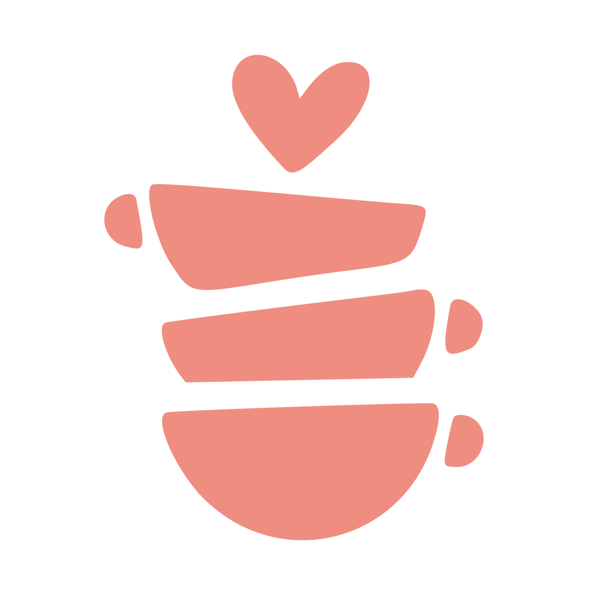 Dessin minimaliste d'un cupcake avec un cœur au sommet.