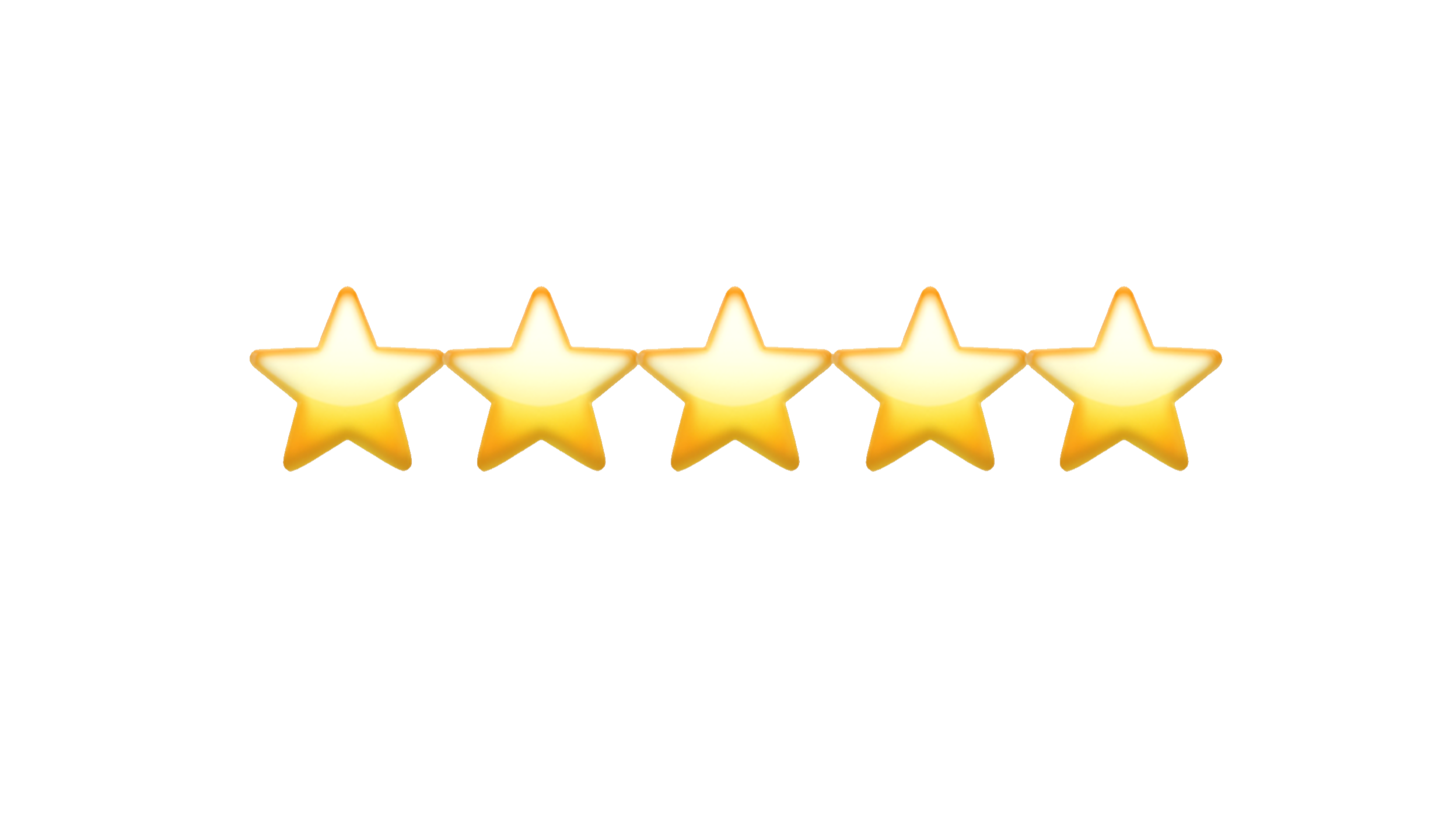 Vijf goudkleurige sterren met een beoordeling van 5 sterren.