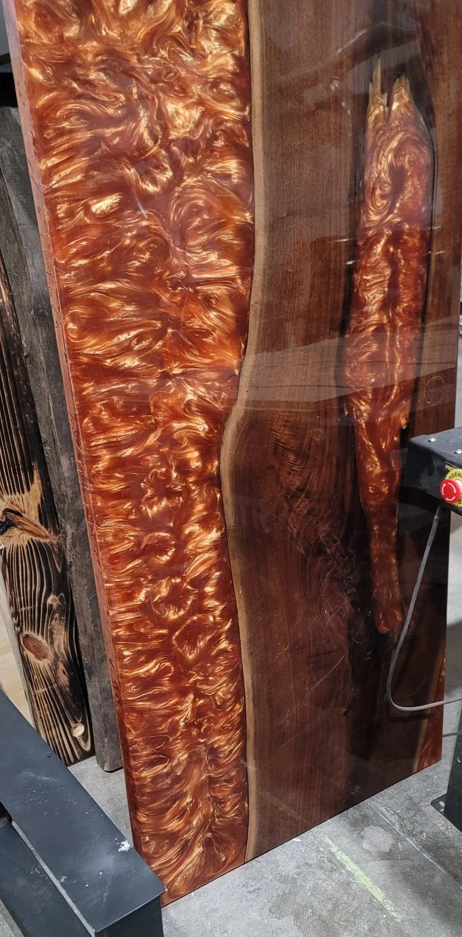 This is a custom build epoxy river table made by handsome charlies customs in lexington ky