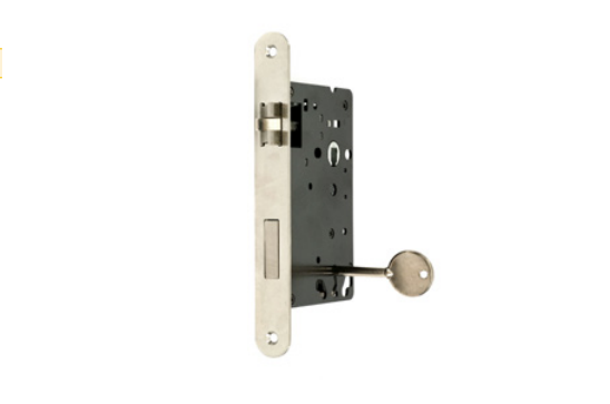 Fechadura com trinco silencioso de cantos redondos