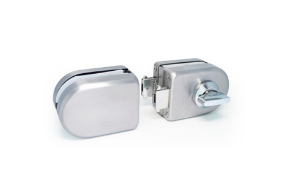 Fechadura para vidro sem entalhe com garras