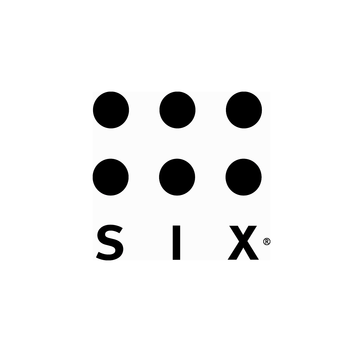 Ein Graues Spielbrett mit schwarzen Kugeln und den Buchstaben S, I, X an den unteren Ecken