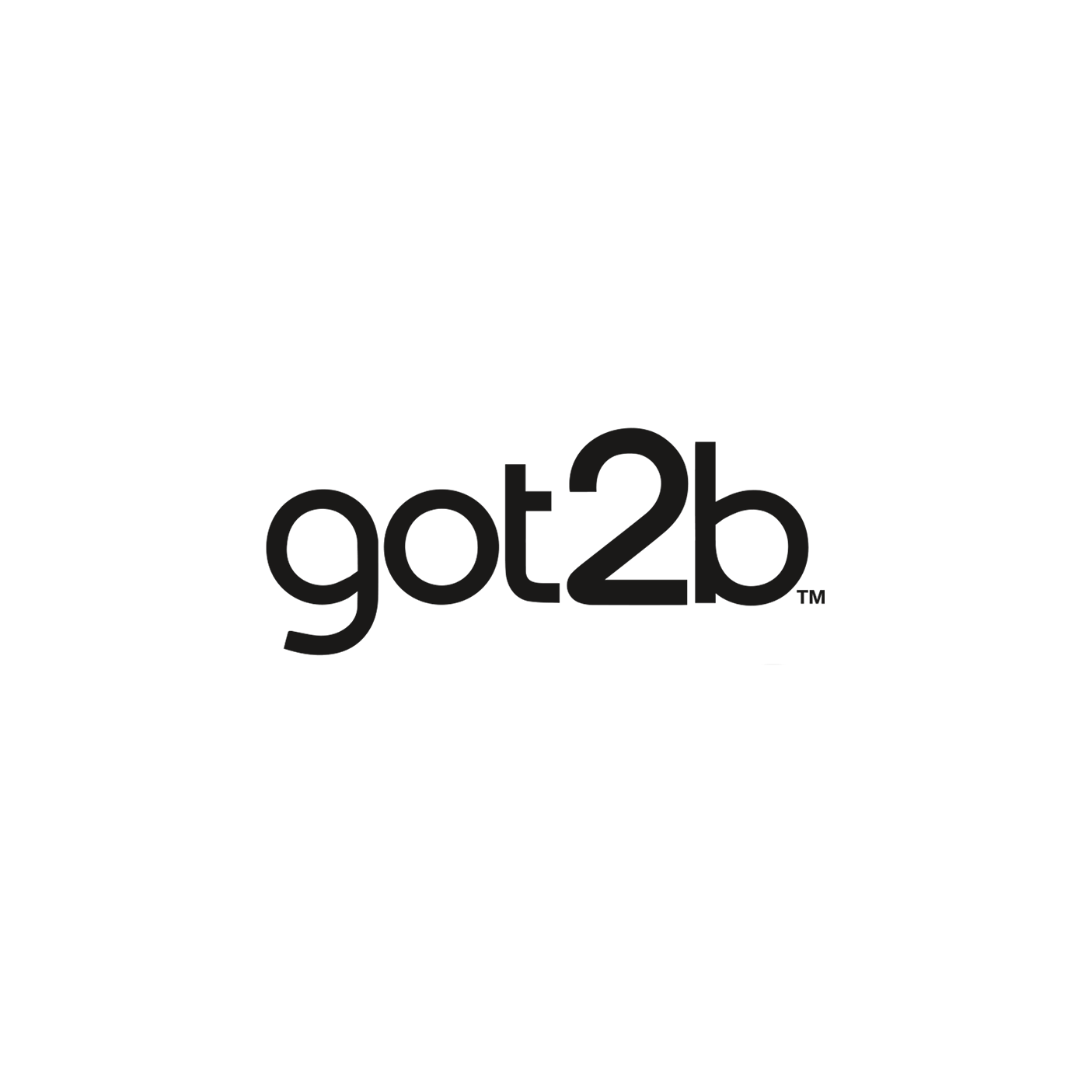 Logo von got2b, schwarzer Hintergrund, weißer Schriftzug mit der Marke got2b.