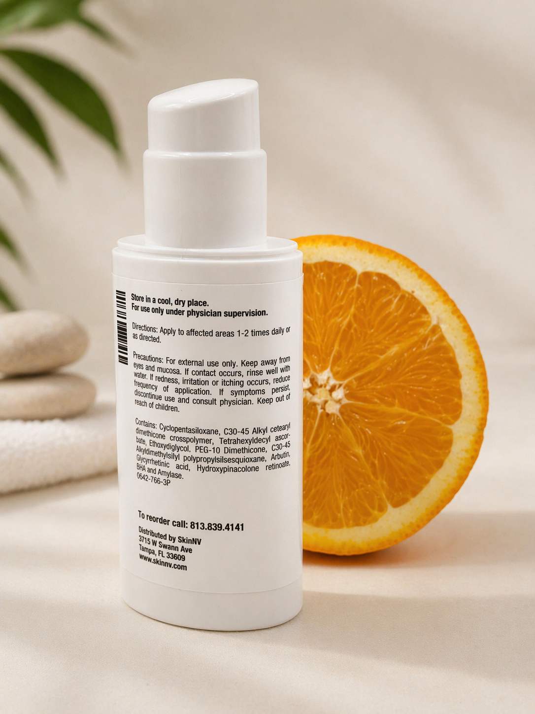 Spa skincare essentials with orange accents.png