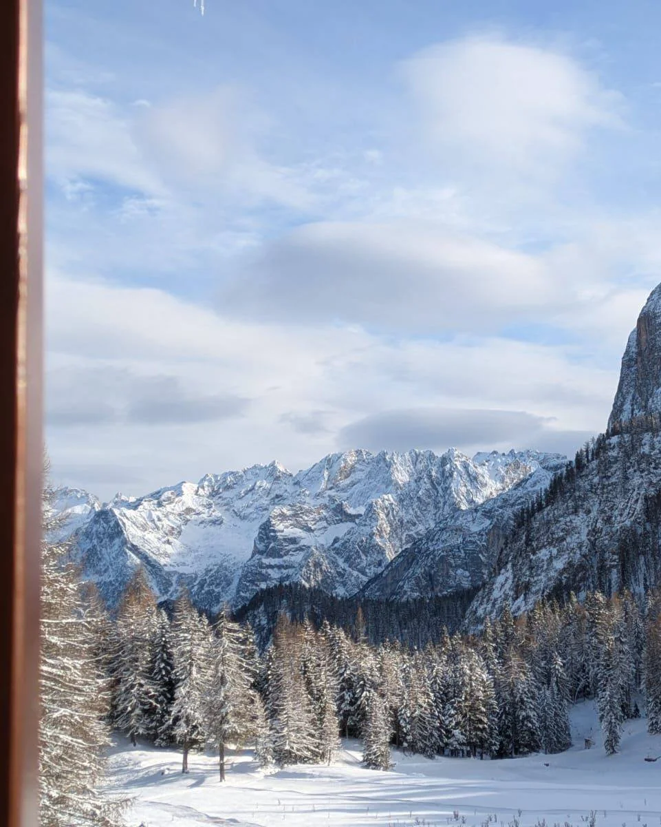 View from the living room and on the cross-country skiing trail.

----------

Vista dal soggiorno e sul tracciato da sci di fondo.