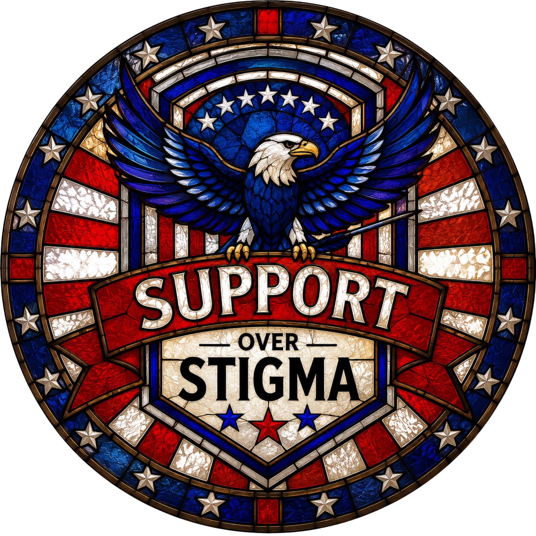 Support Over Stigma Stained Glass 