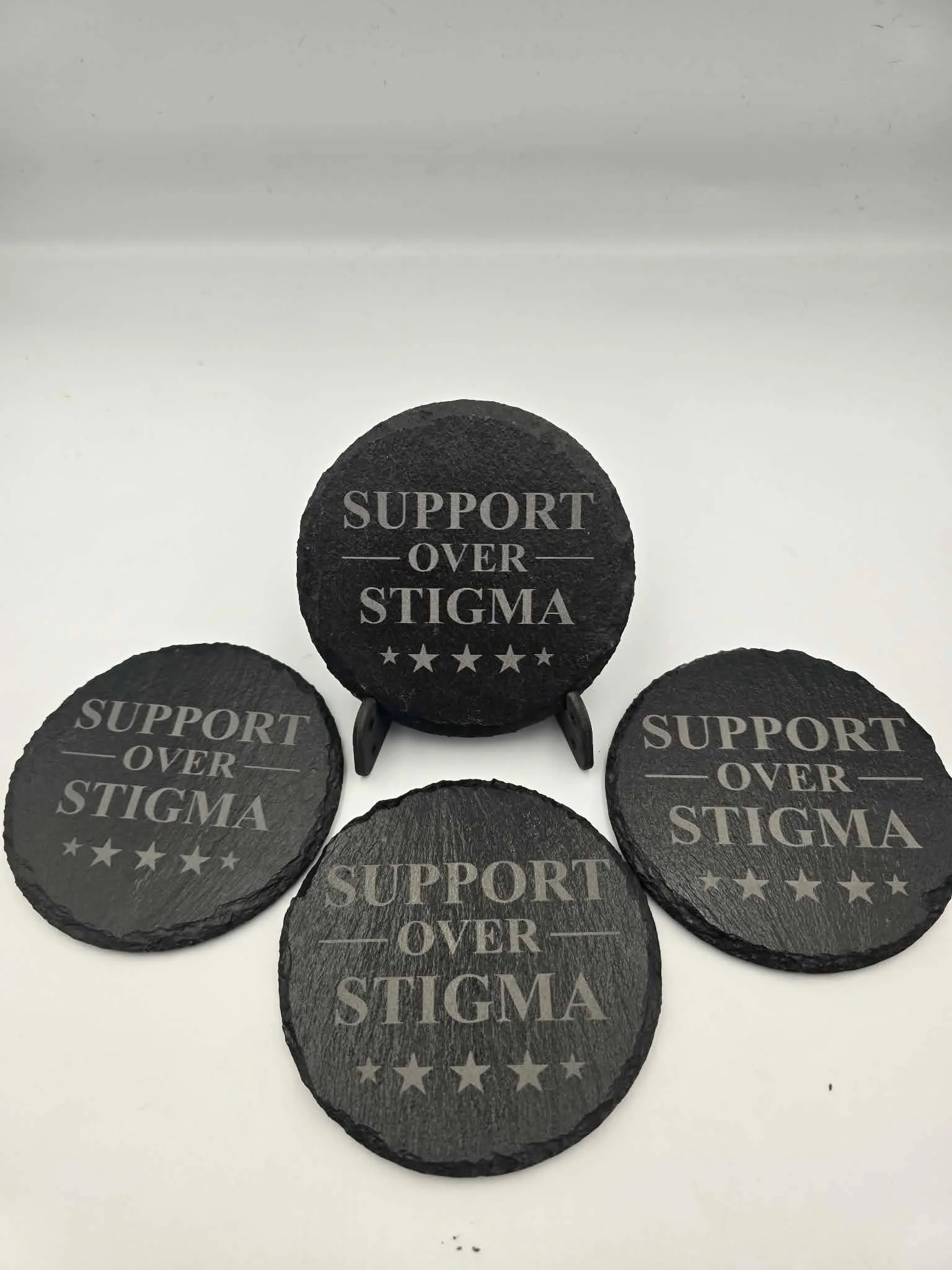 Support Over Stigma Slate Coaster 4pk