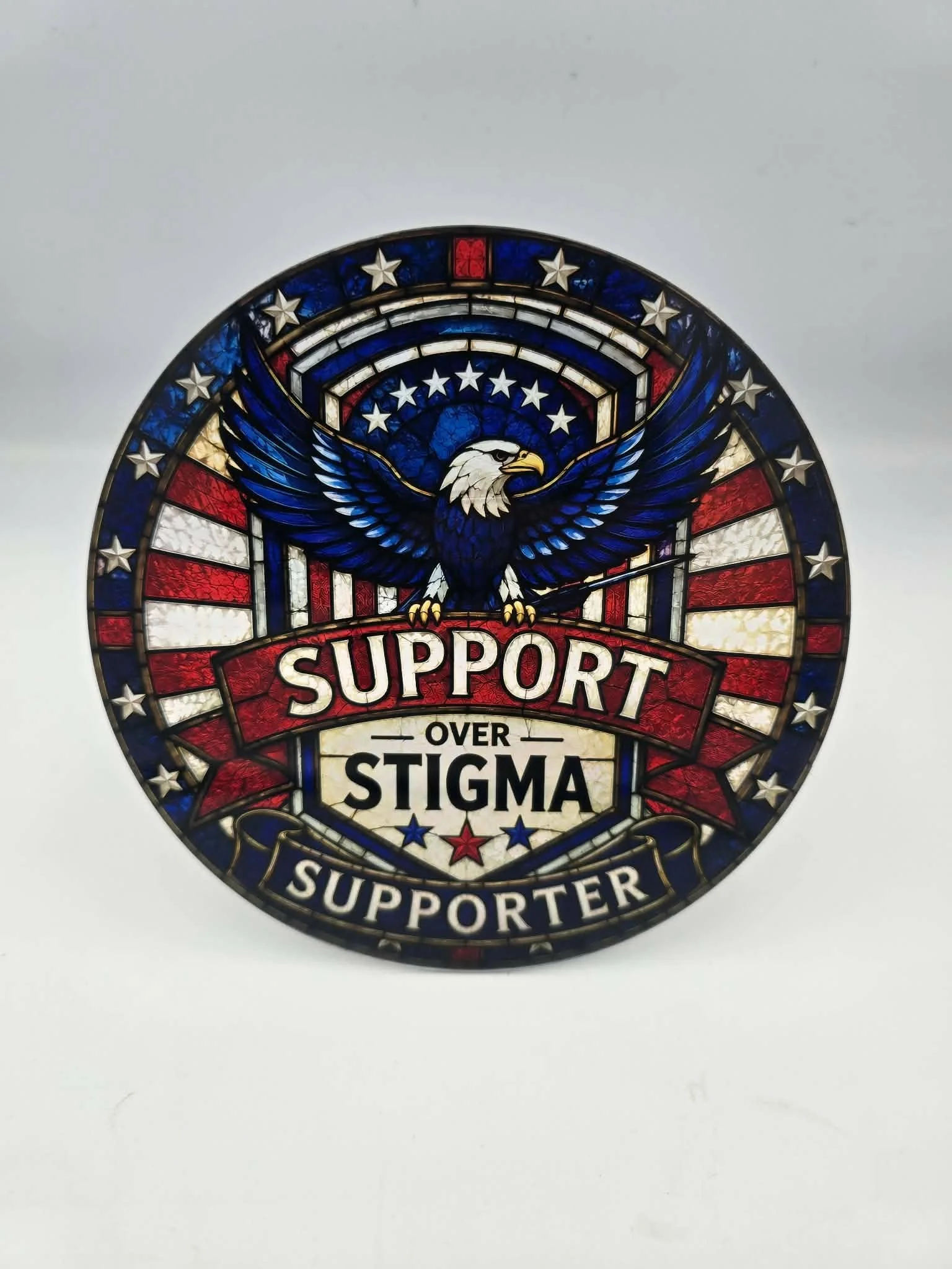 6" Support Over Stigma Supporter Stained-Glass-Style Display