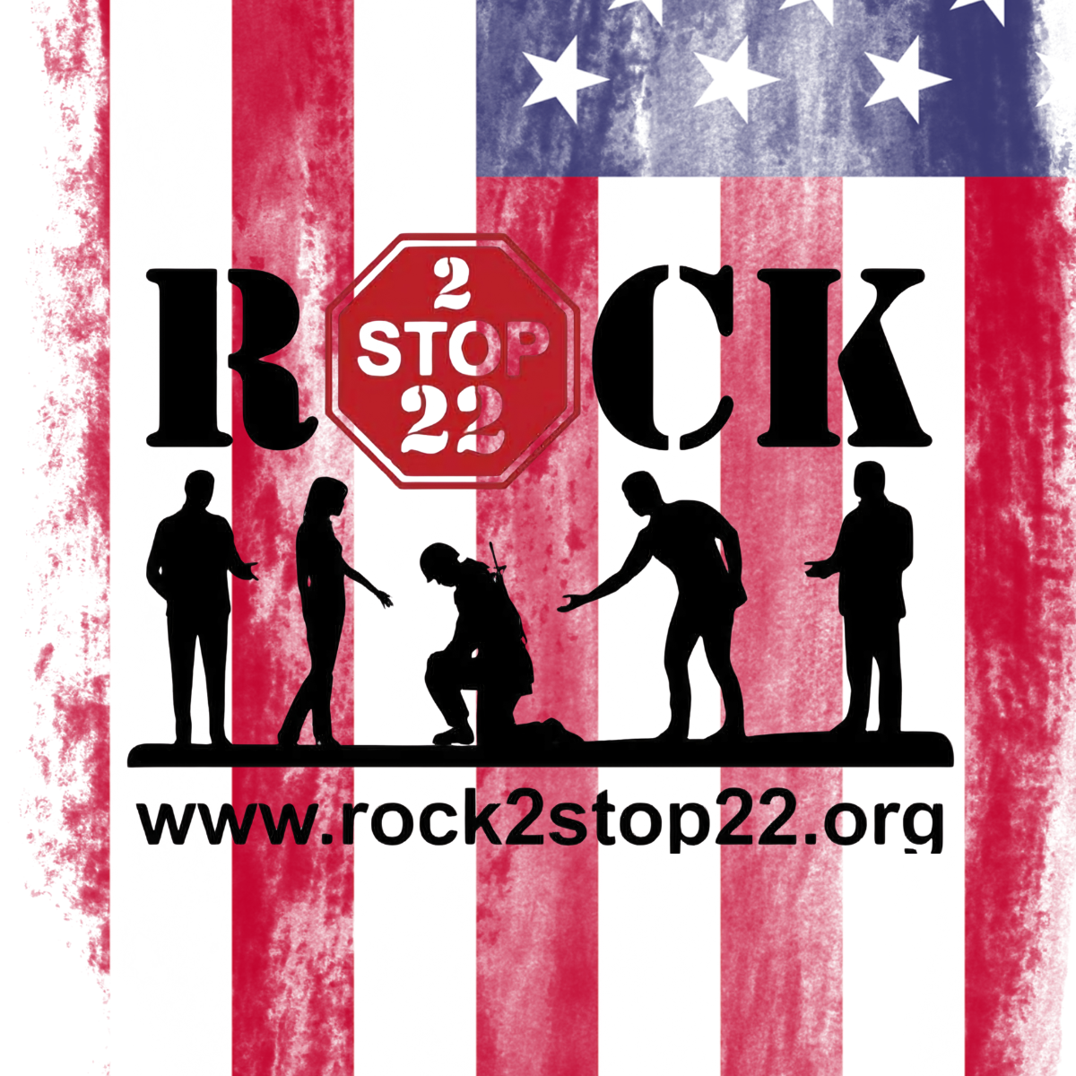 Rock2Stop22 Silhouette Vertical Flag
