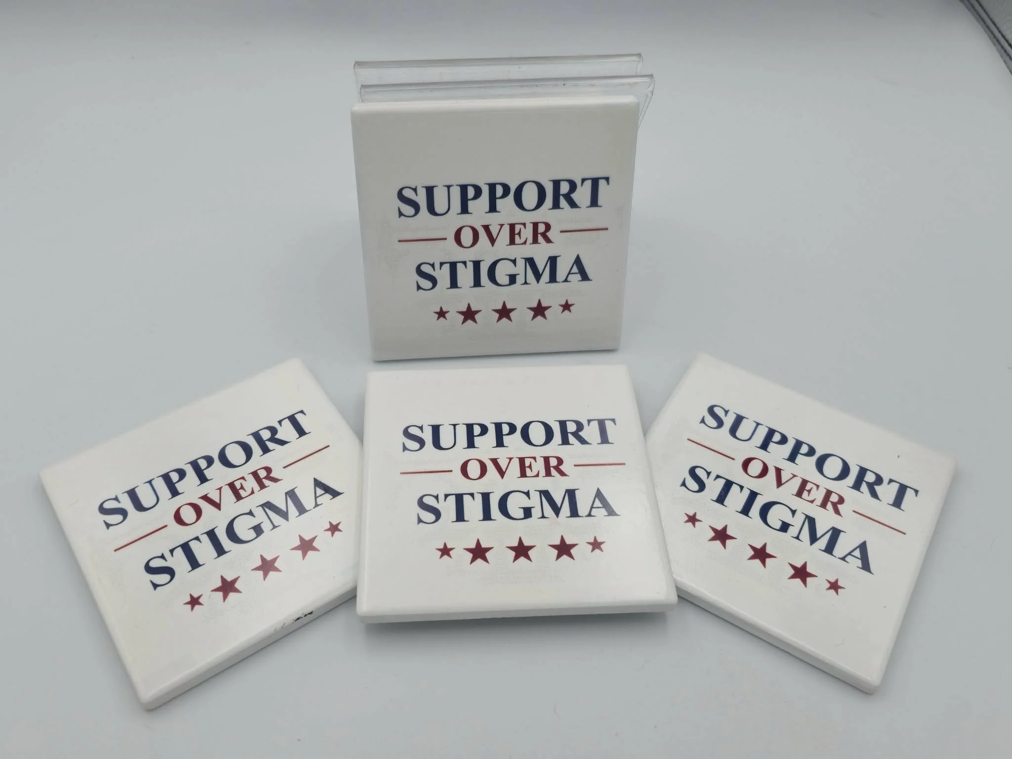 Support Over Stigma Ceramic Coaster Set of 4