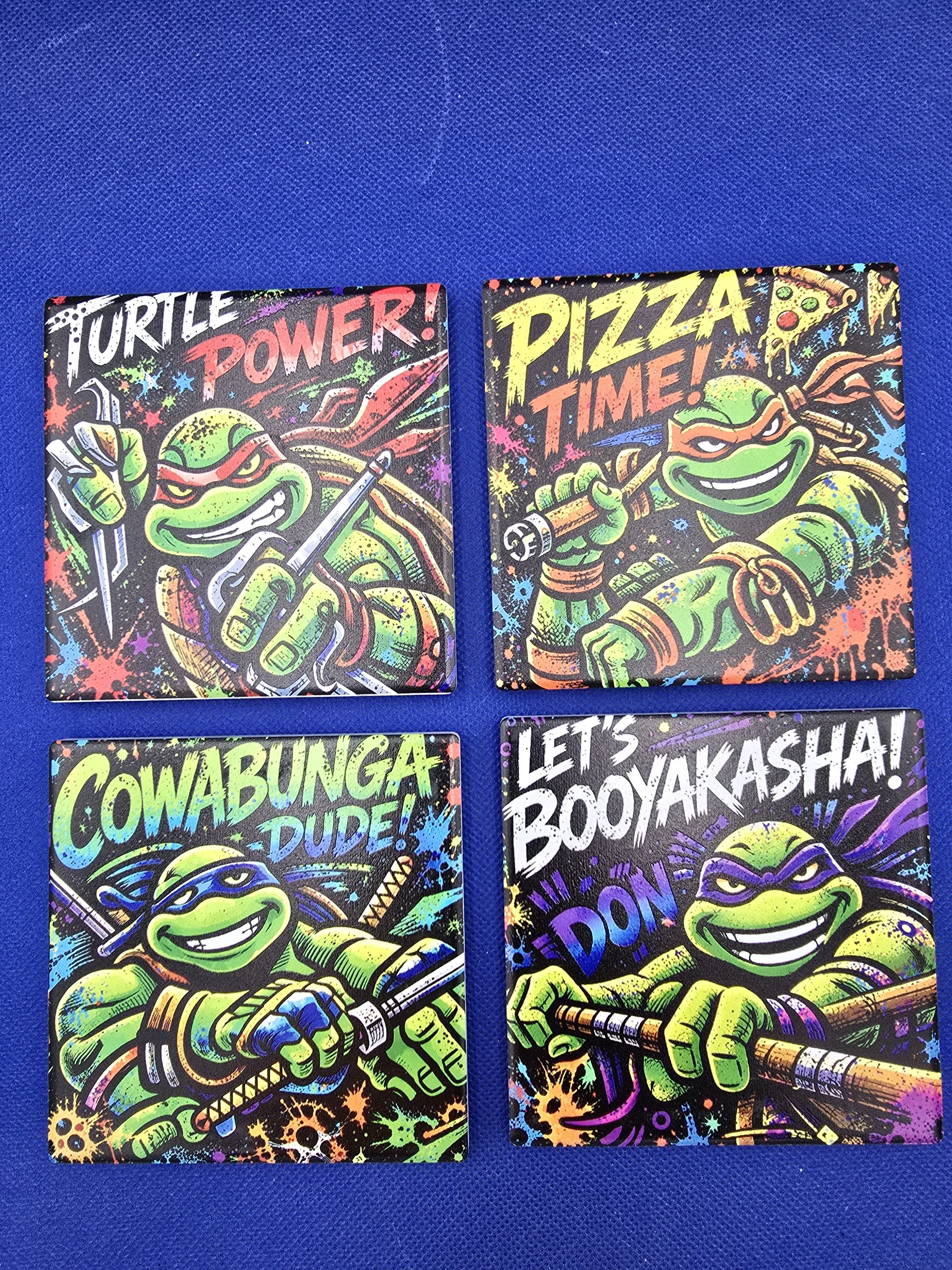 Turtle Power Ceramic Coasters