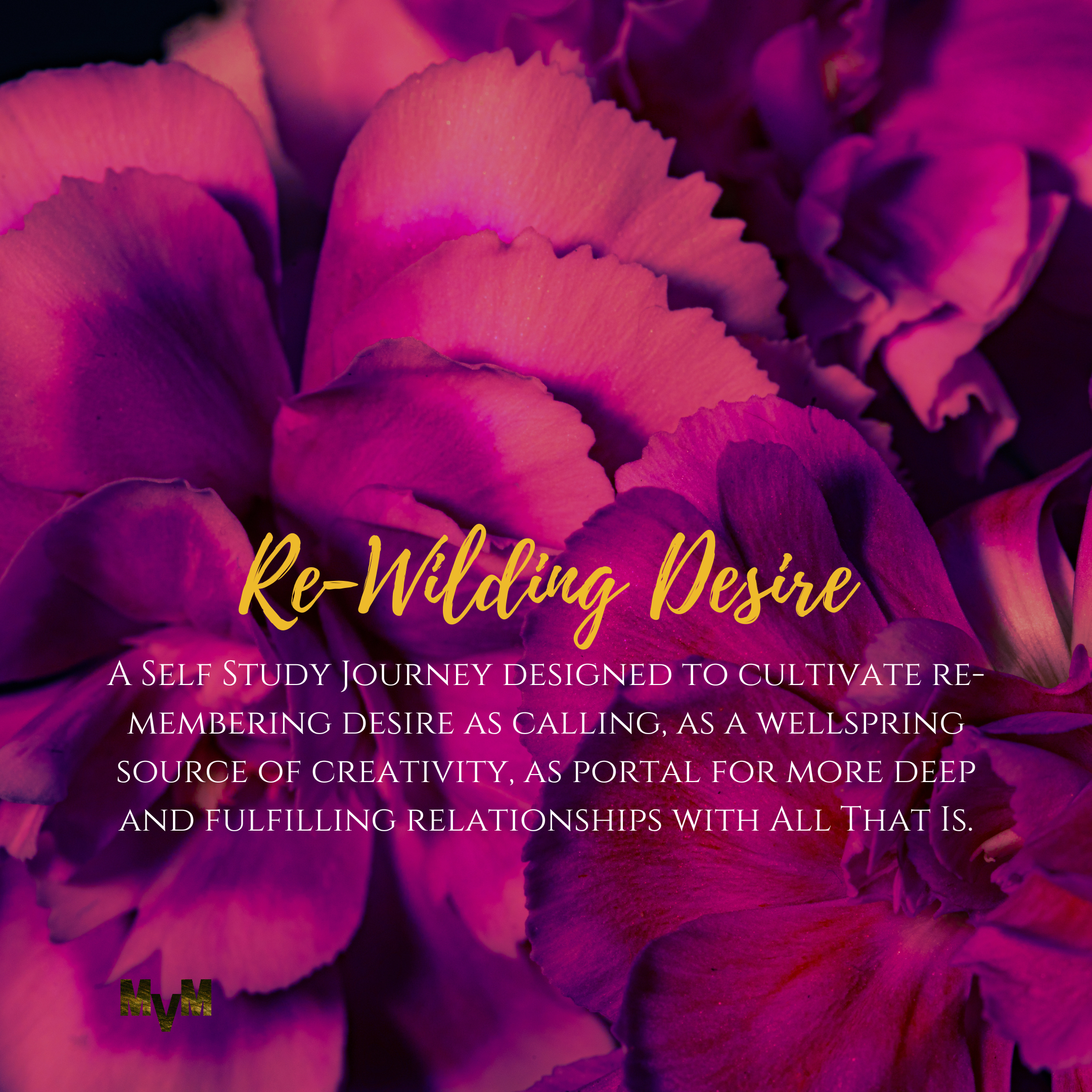flowers with the words Re-Wilding Desire 