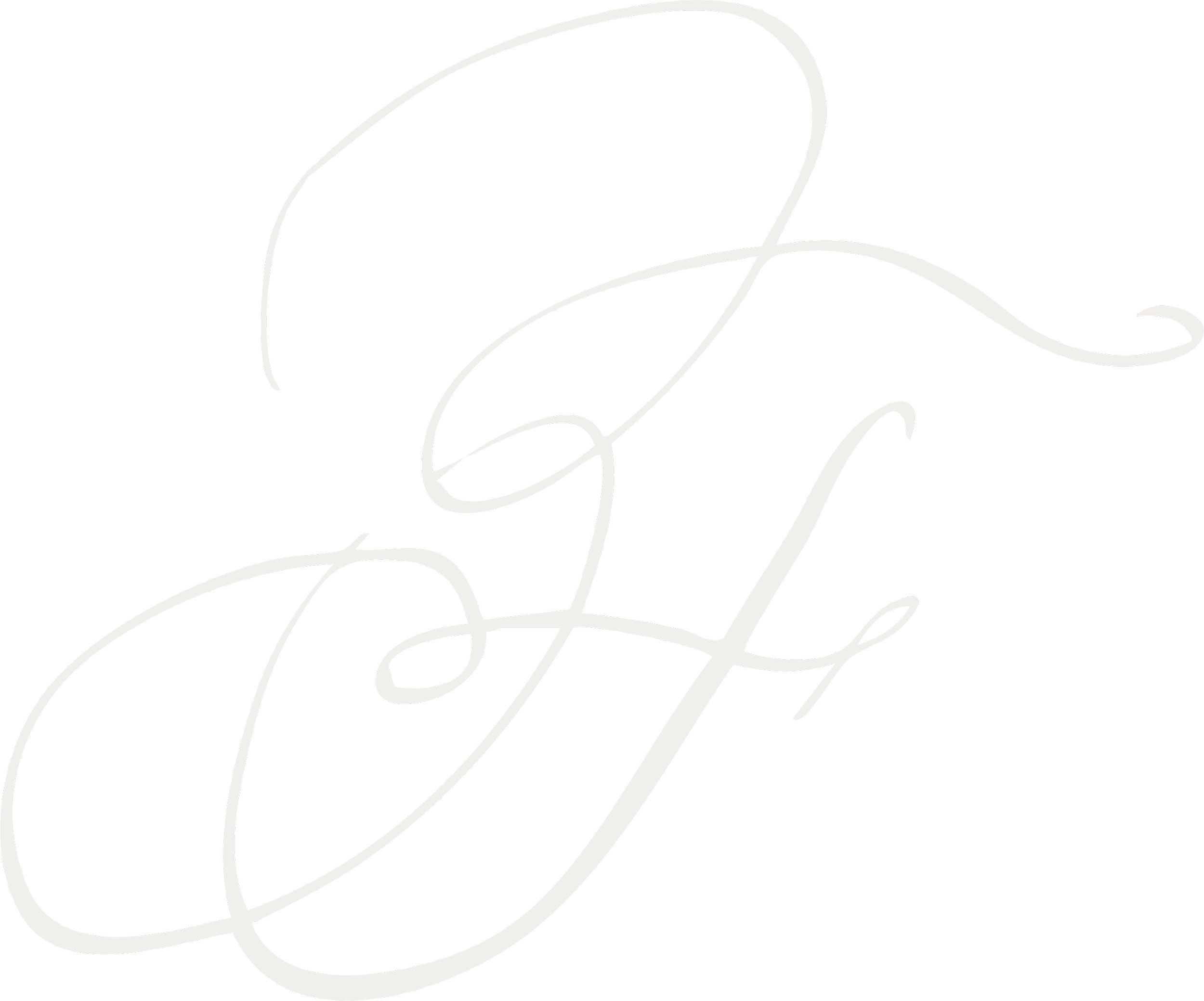 Lettre calligraphiée 'E D F' en blanc sur fond noir.