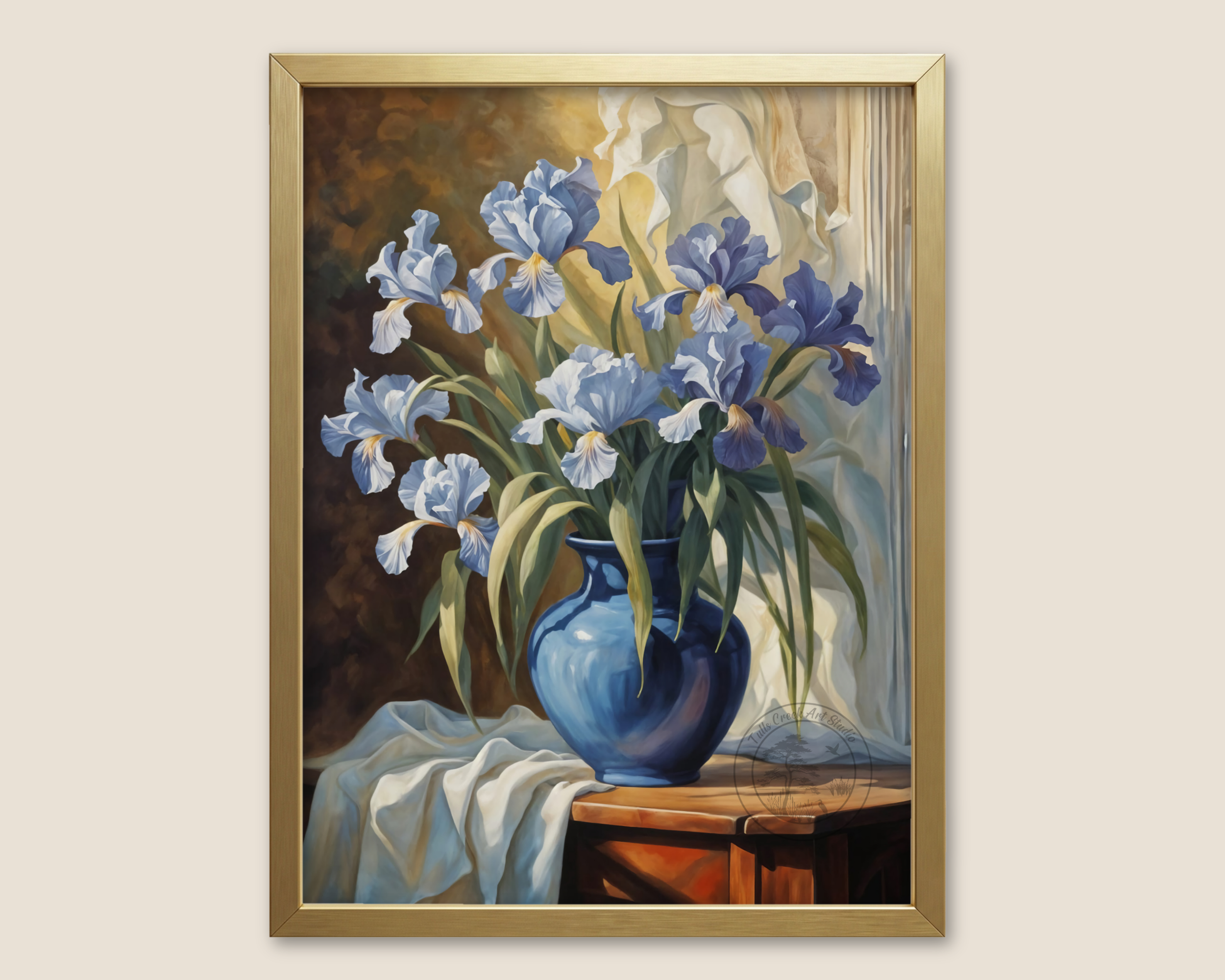 Blue Irises in a Blue Vase