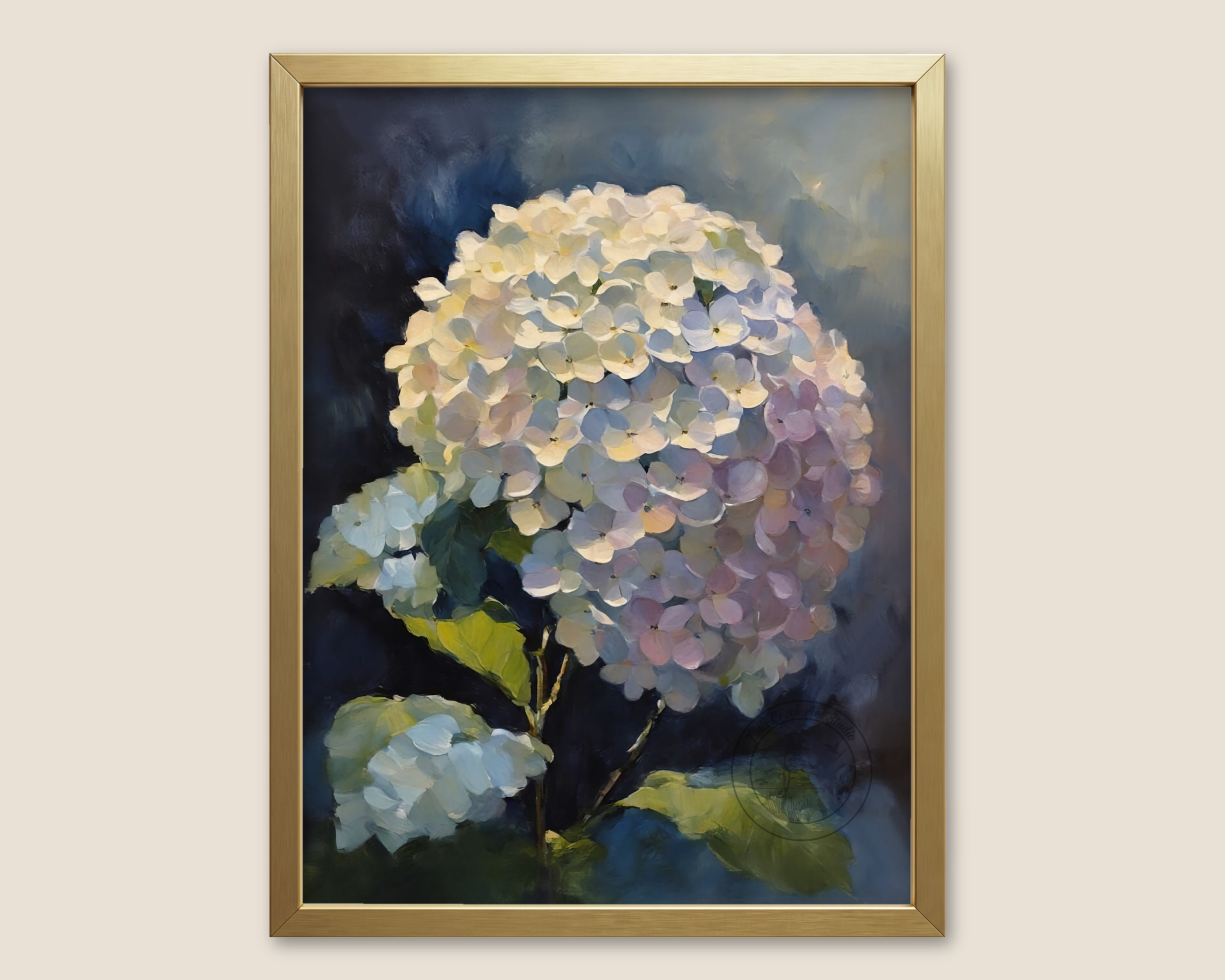 A Big Hydrangea Blossom on a dark background