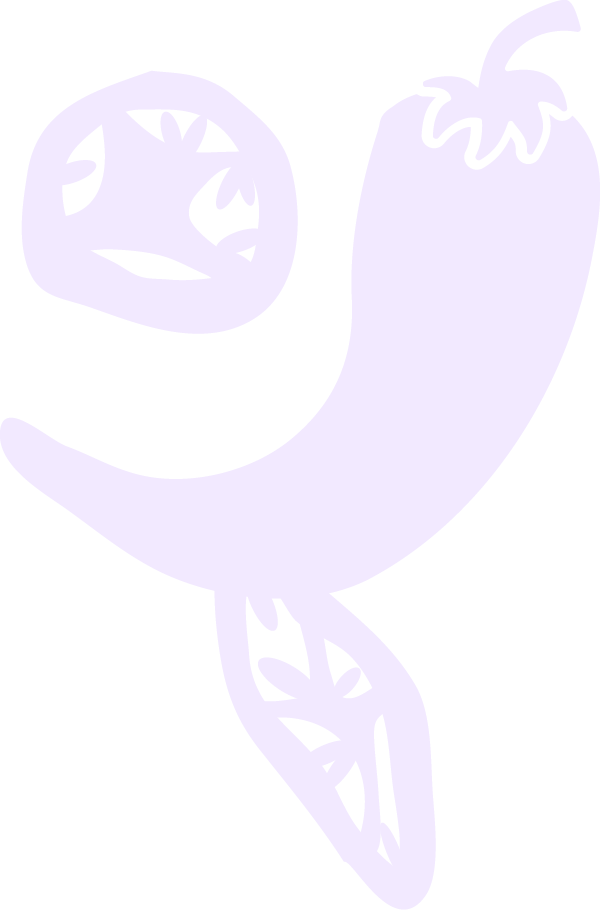 Silhouette of a smiling tomato and a banana on a black background.