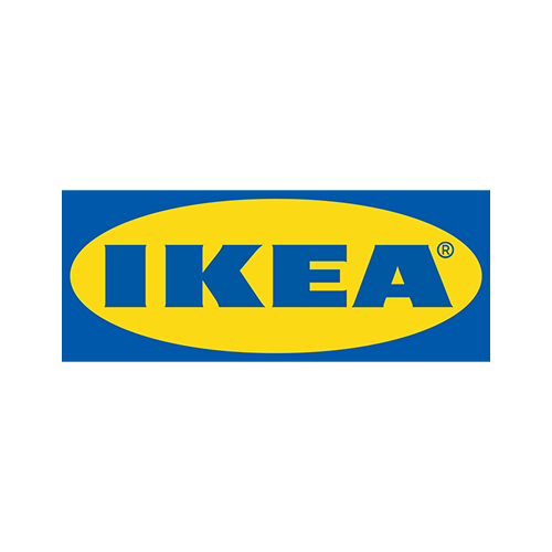 IKEA logo with blue background and yellow oval containing blue text.