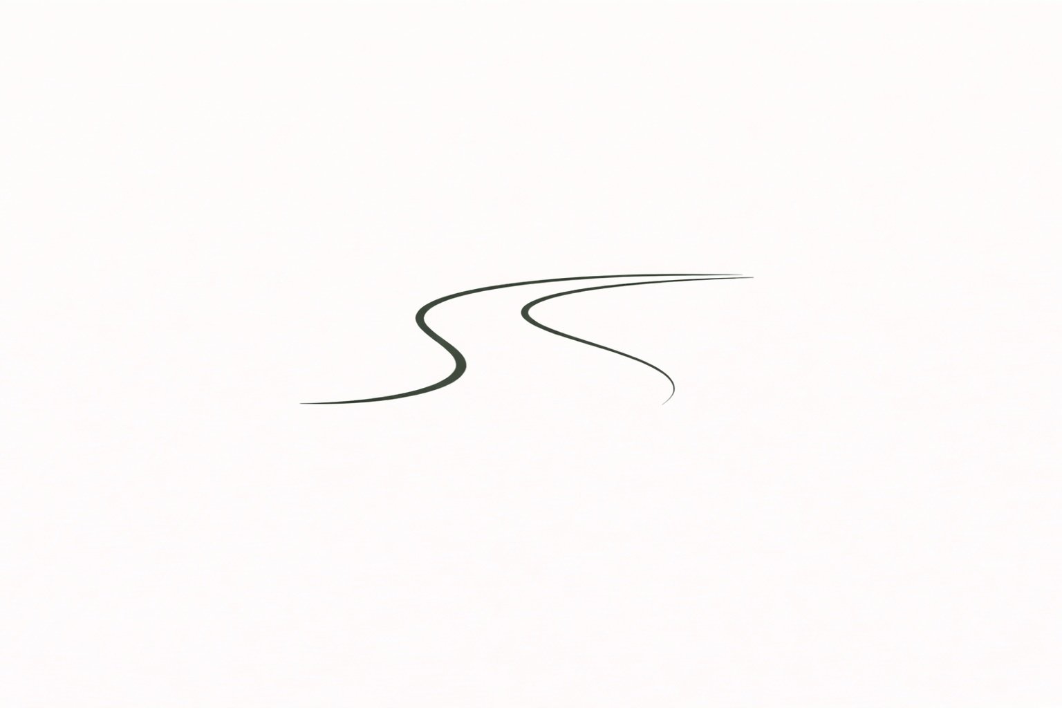 Minimalist black curved lines on a white background.