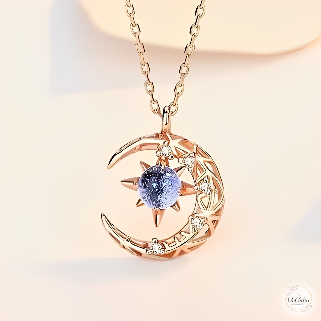 Celestial Harmony Moonstone Pendant Necklace