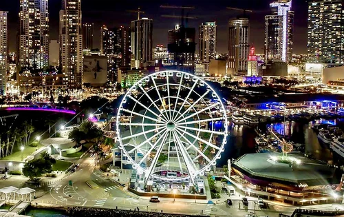 Miami skyline from the water