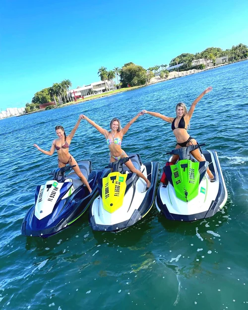 Riders on a jet ski in Miami
