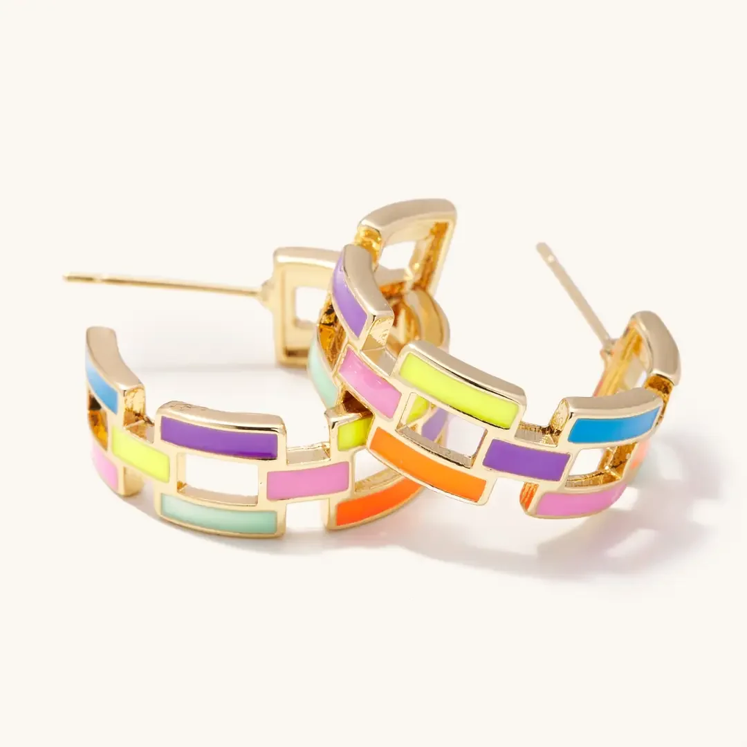 Poppy Multicolor Acrylic Hoops