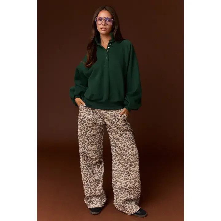 Leopard Wide Leg Pants--Comfy