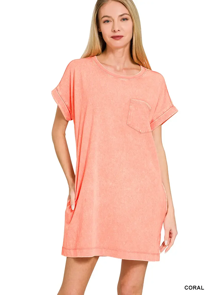 Premium Cotton Washed T-Shirts Dress