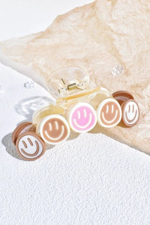 Little Smiley Face 90s Vibes Hair Claw Clip