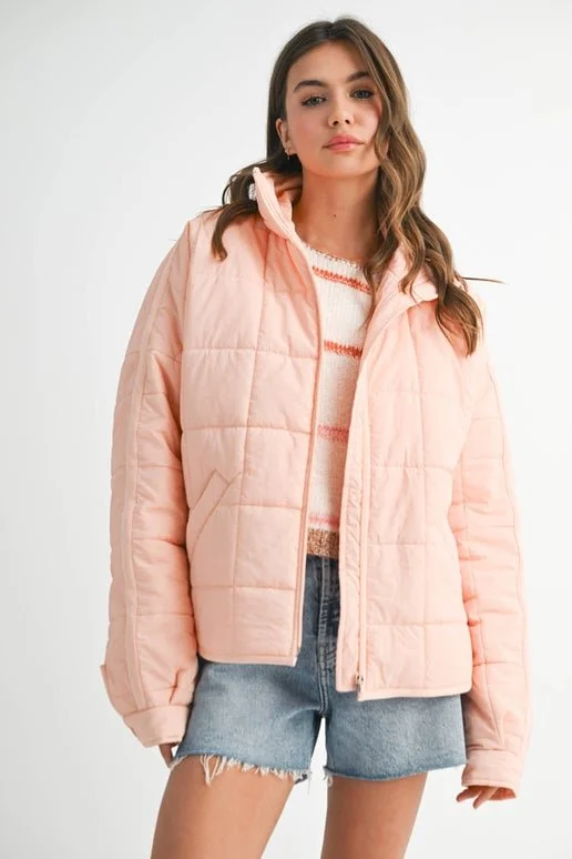 Bebe Puffer Jacket-Peach