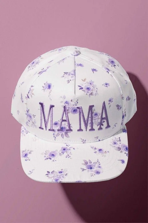 MAMA Floral Embroidered Trucker Cap