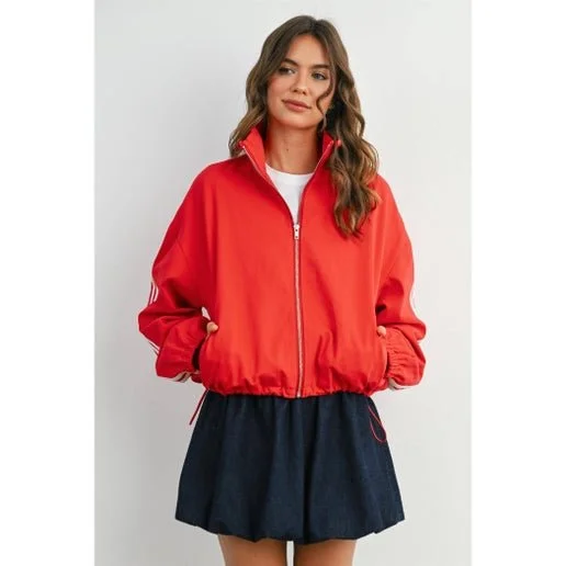 Striped Zip-Up Athletic Jacket