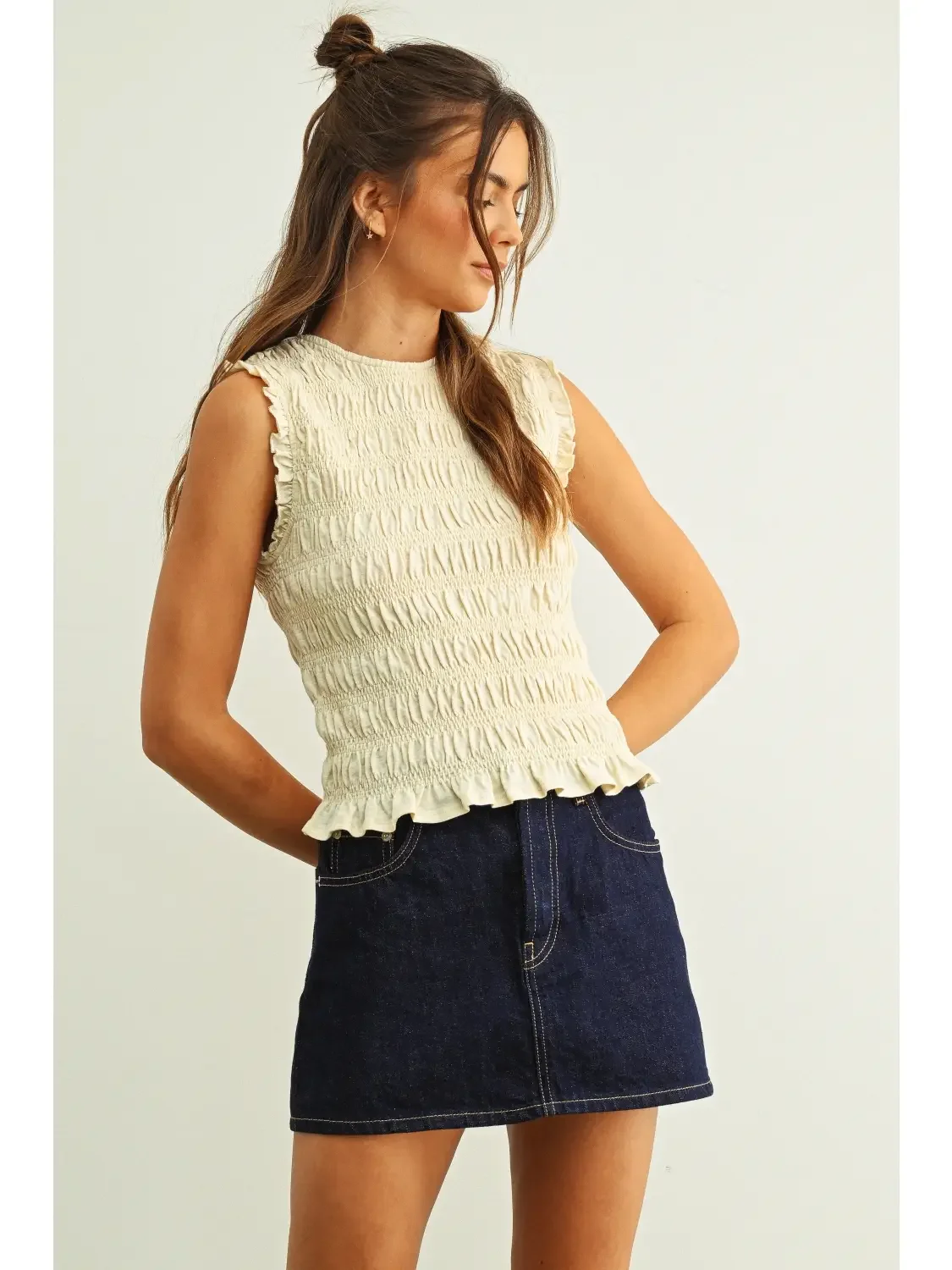 Ivory Smocked Top