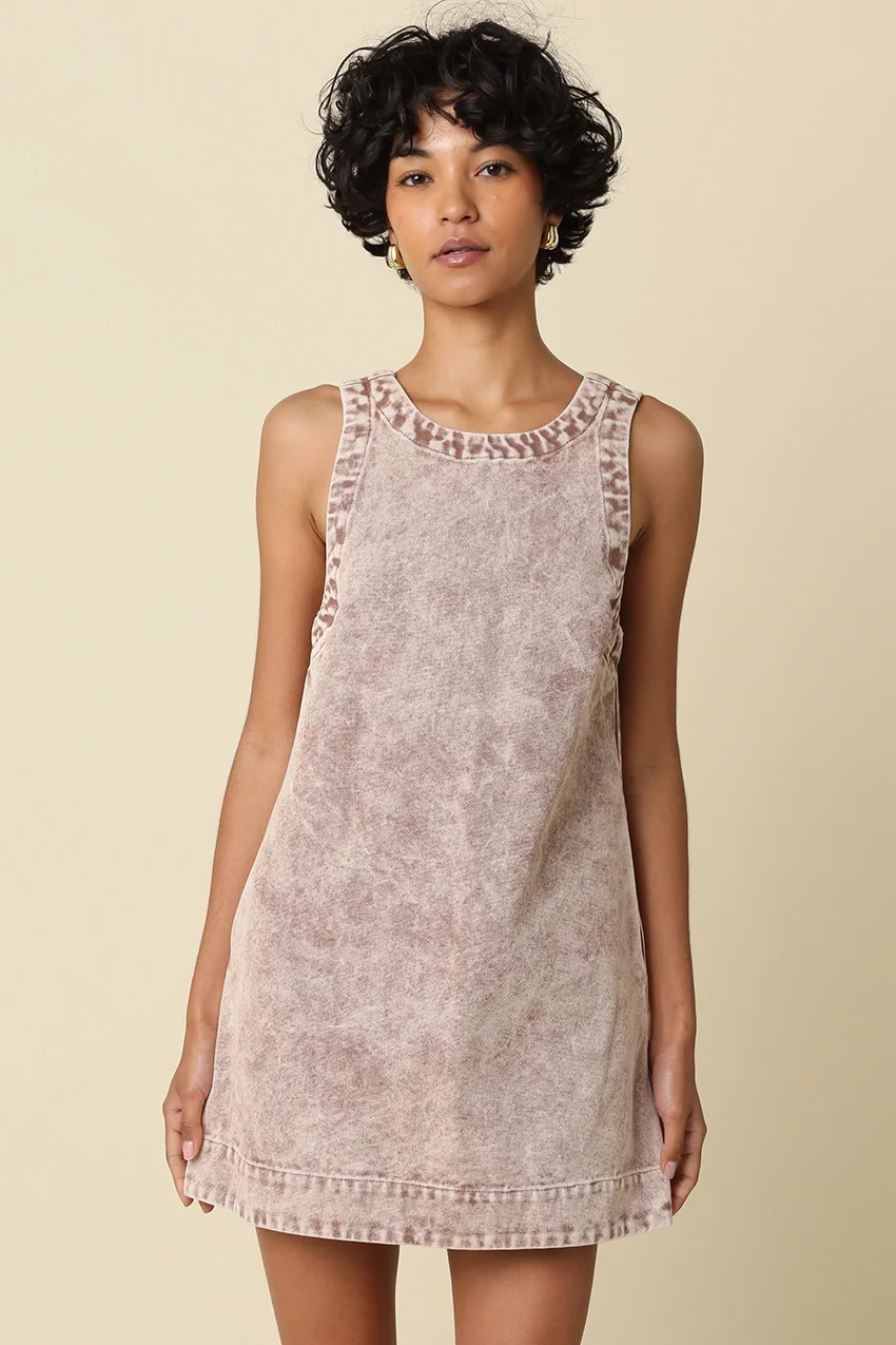 Luna Washed Open-Back Mini Dress