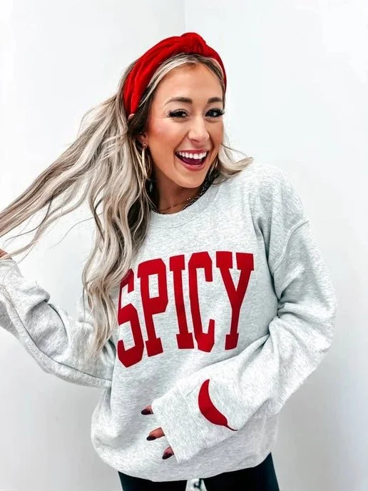 Spicy Ash Gray Graphic Crewneck