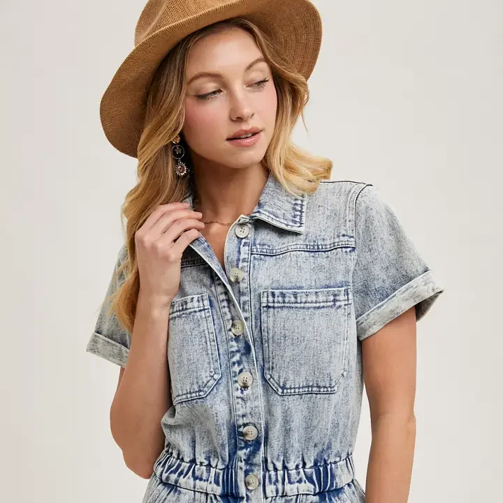 Denim Romper